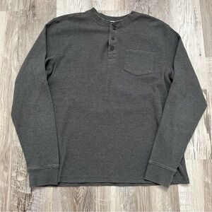 Members Mark Thermal Henley Waffleknit Men’s XL Gray